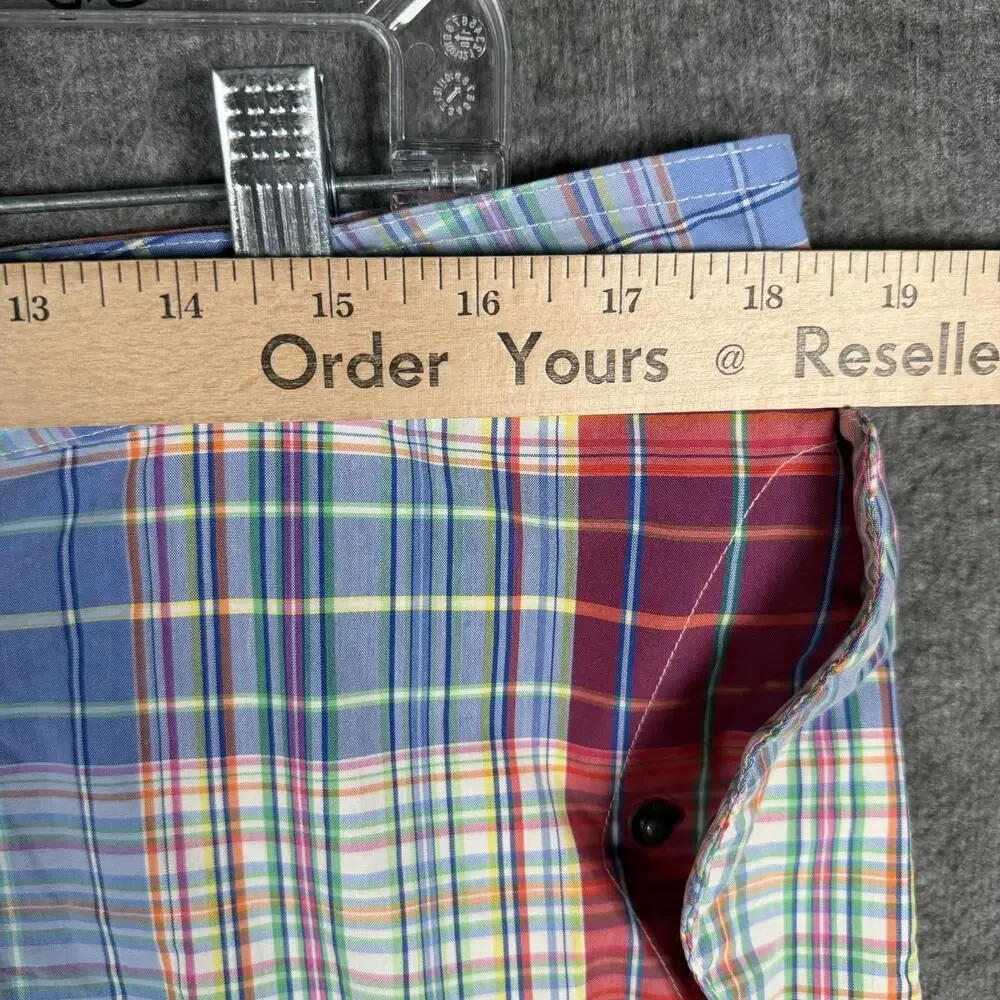 Polo Ralph Lauren Mens 36 Madras Plaid Cargo Board Shorts Swim Trunks Y2K Resort